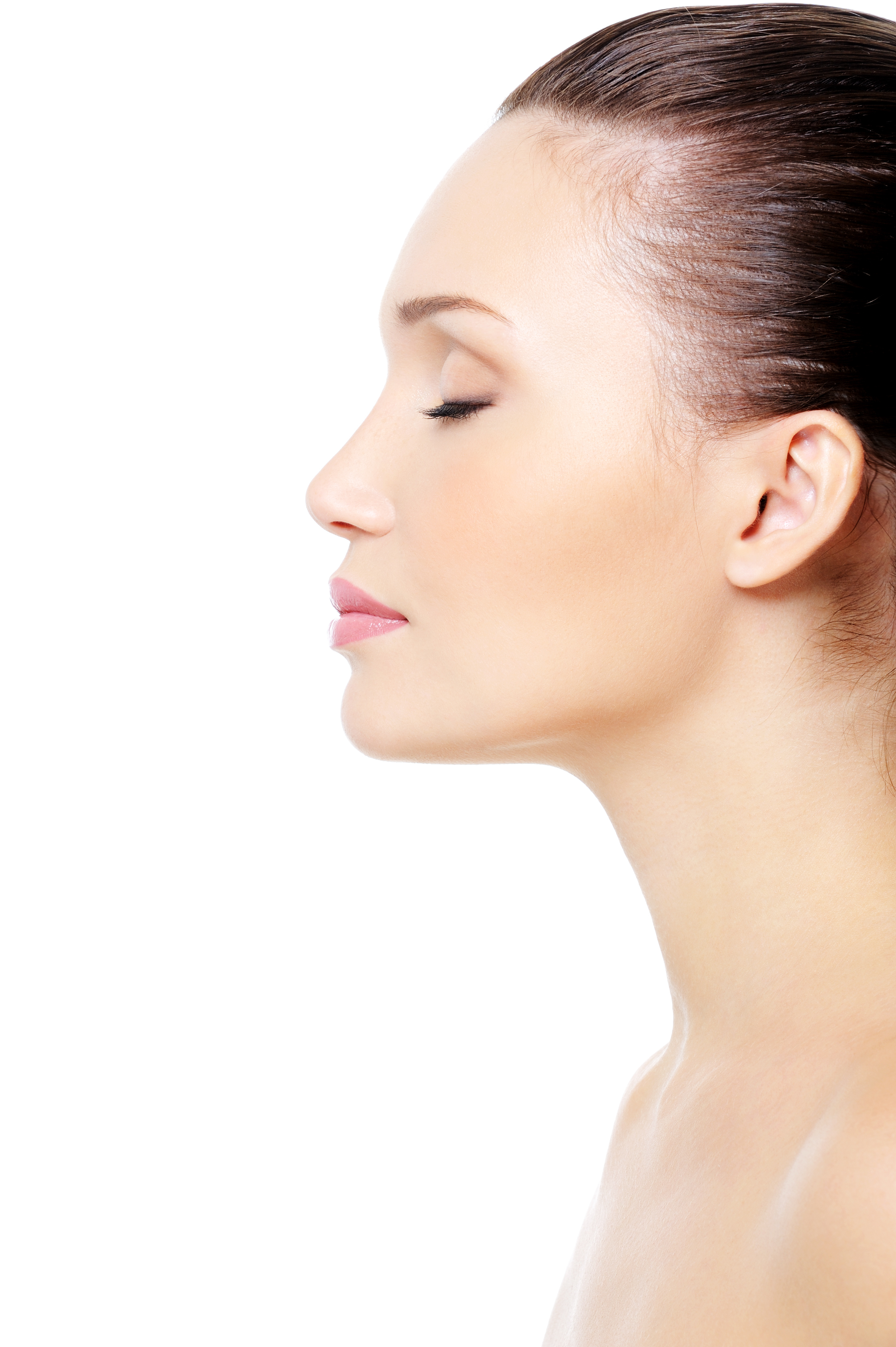 Profile portrait of female face with clean skin Profile portrait of female face with clean skin